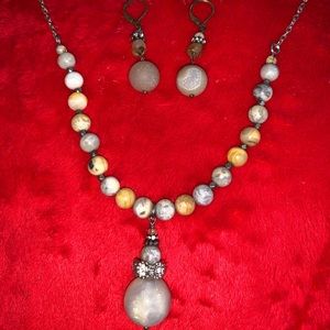 Agate stone necklace set